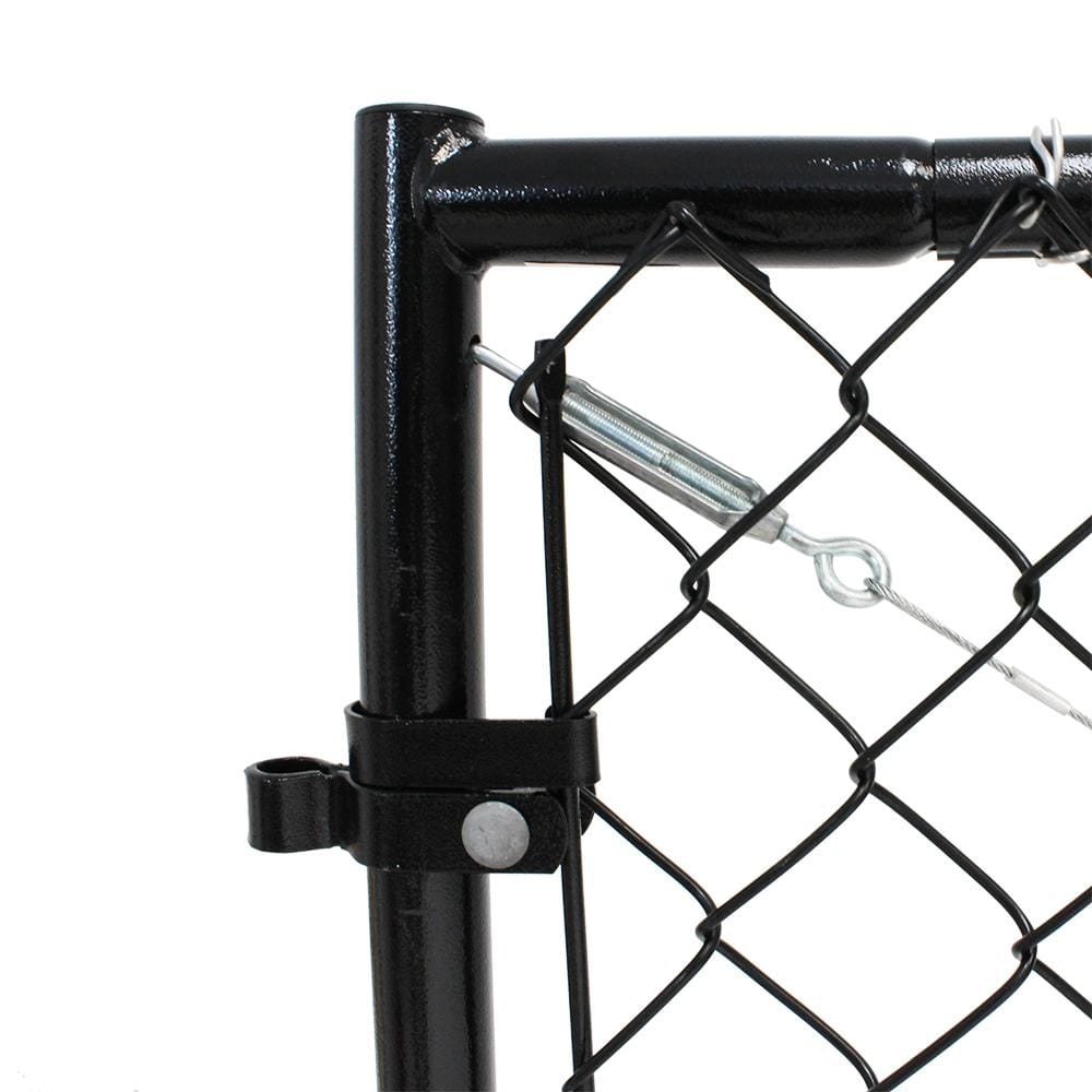 Fit-Right 4 ft. H Adjustable Walk Gate Kit, Square Corner Frame - Black
