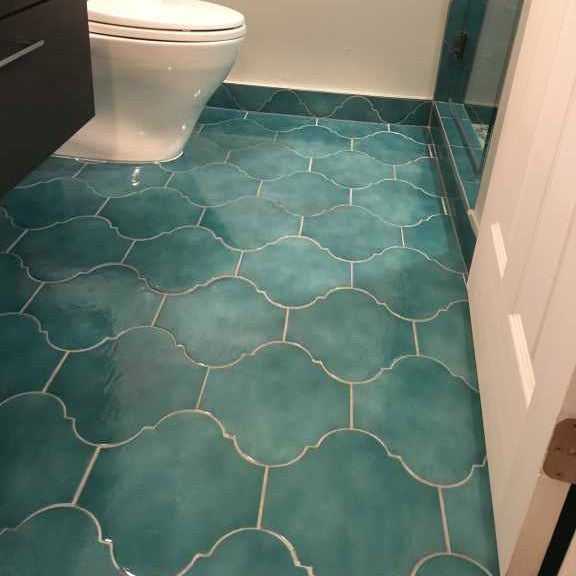 Cavallo Fiji Blue 8x10 Arabesque Glossy Porcelain Tile - Lux Tile