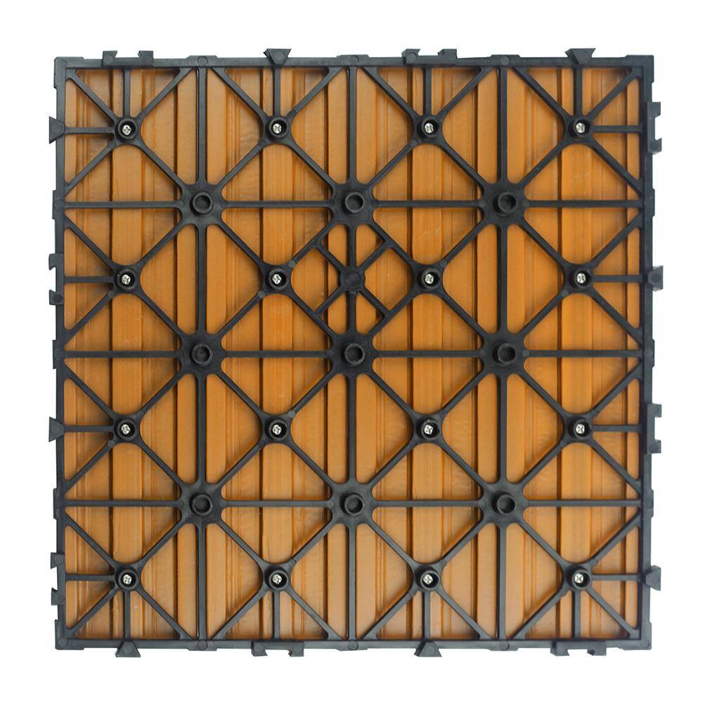 NewTechWood UltraShield Naturale 1 ft. x 1 ft. Quick Deck Outdoor Composite Deck Tile Sample in Floridian Orange
