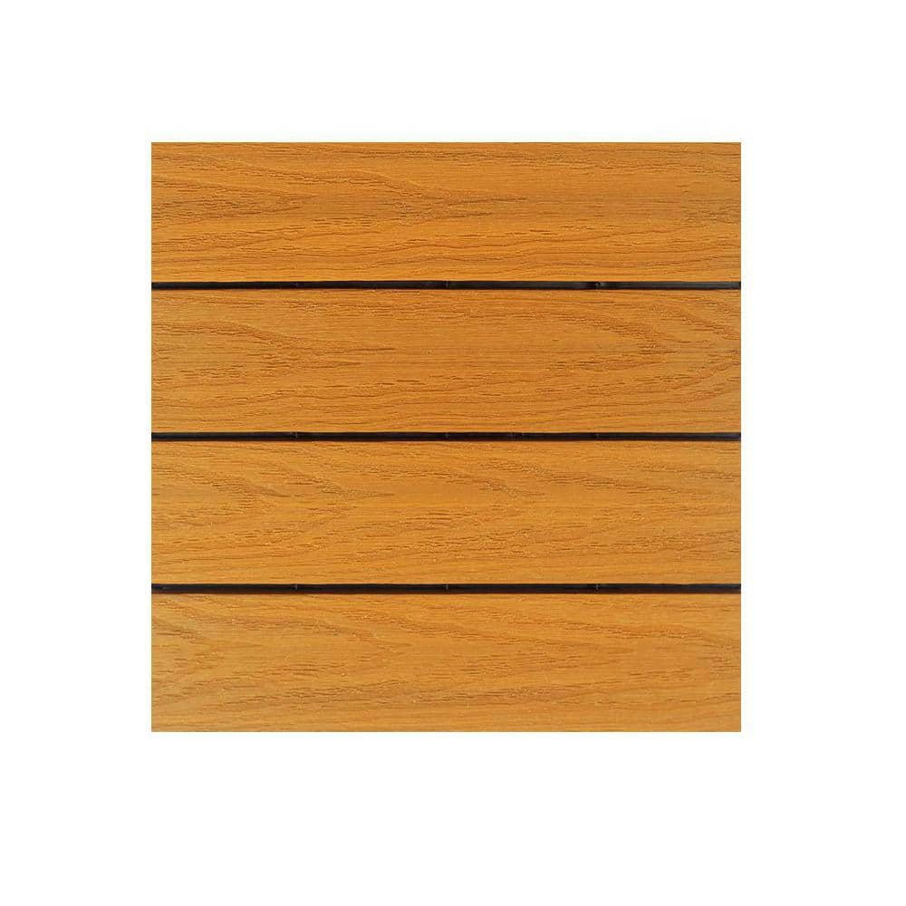 NewTechWood UltraShield Naturale 1 ft. x 1 ft. Quick Deck Outdoor Composite Deck Tile in Floridian Orange (10 sq. ft. Per Box)
