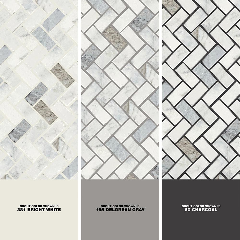 Daltile Stone Decor Fog 11 in. x 12 in. x 10 mm Marble Mosaic Floor and Wall Tile (0.83 sq. ft. per piece)