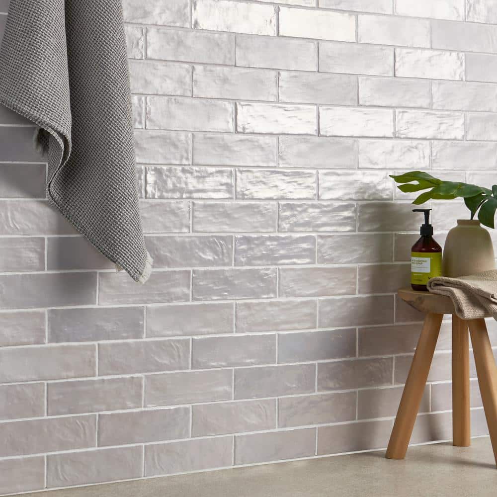 Amagansett Fog 2 in. x 8 in. 9 mm Satin Ceramic Wall Tile (5.38 sq. ft. / box)