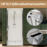 FORCLOVER 34 in. W to 35-3/8 in. W x 72 in. H Bi-Fold Frameless Shower Door in Chrome with Clear Glass