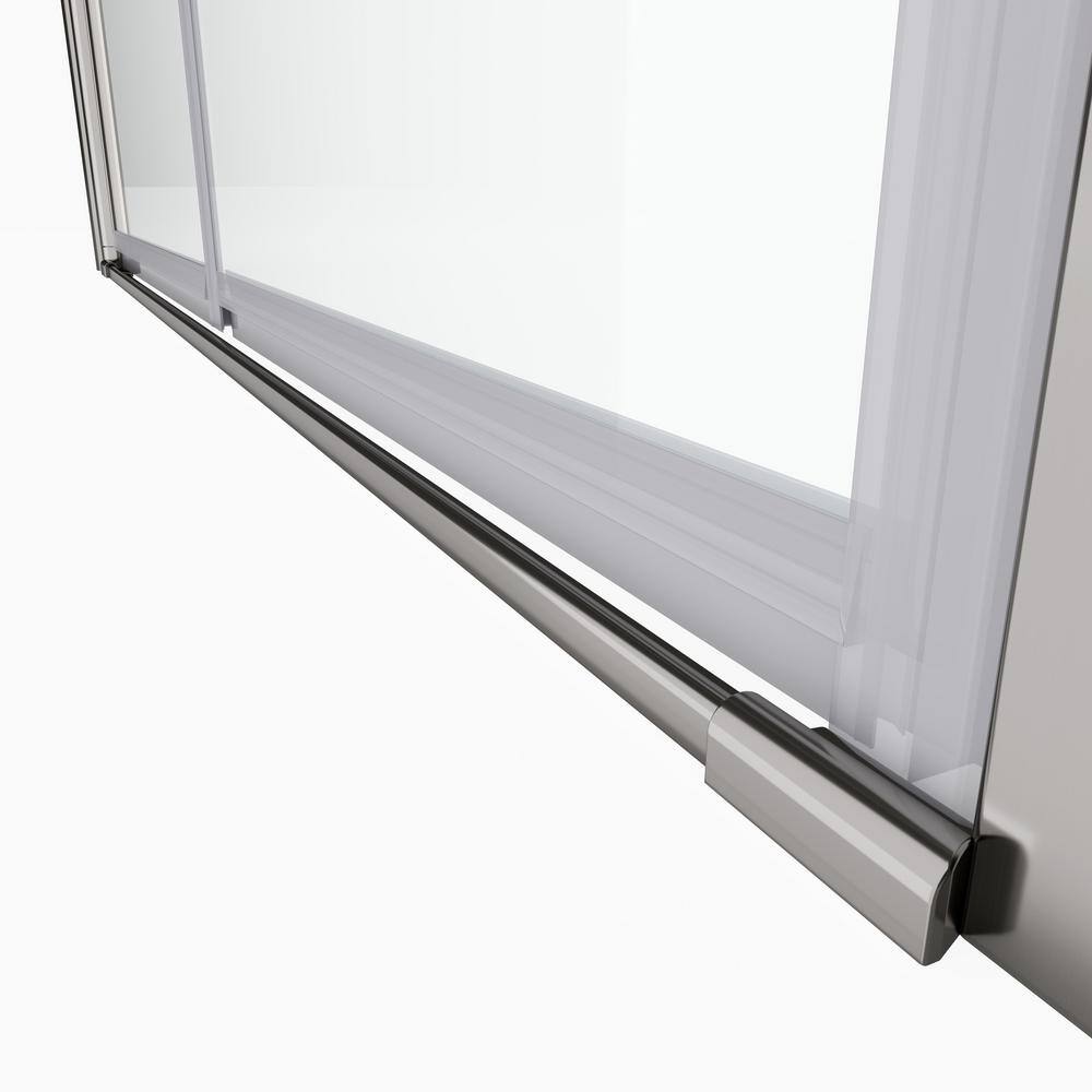 FORCLOVER 34 in. W to 35-3/8 in. W x 72 in. H Bi-Fold Frameless Shower Door in Chrome with Clear Glass