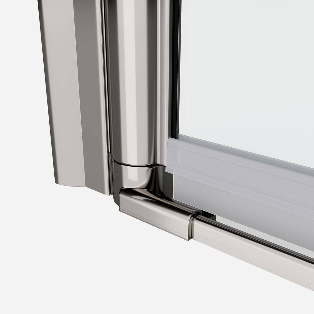 FORCLOVER 34 in. W to 35-3/8 in. W x 72 in. H Bi-Fold Frameless Shower Door in Chrome with Clear Glass