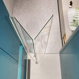 FORCLOVER 34 in. W to 35-3/8 in. W x 72 in. H Bi-Fold Frameless Shower Door in Chrome with Clear Glass
