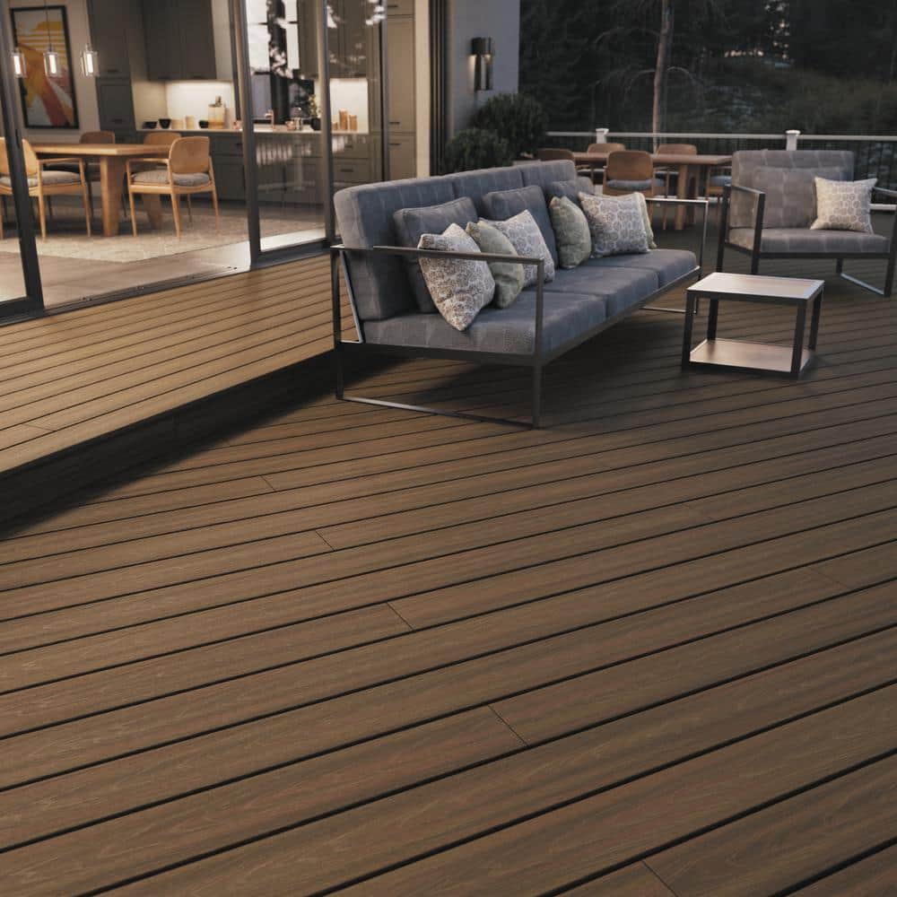Fiberon ArmorGuard Forest Brown Composite Decking Board 8 ft.