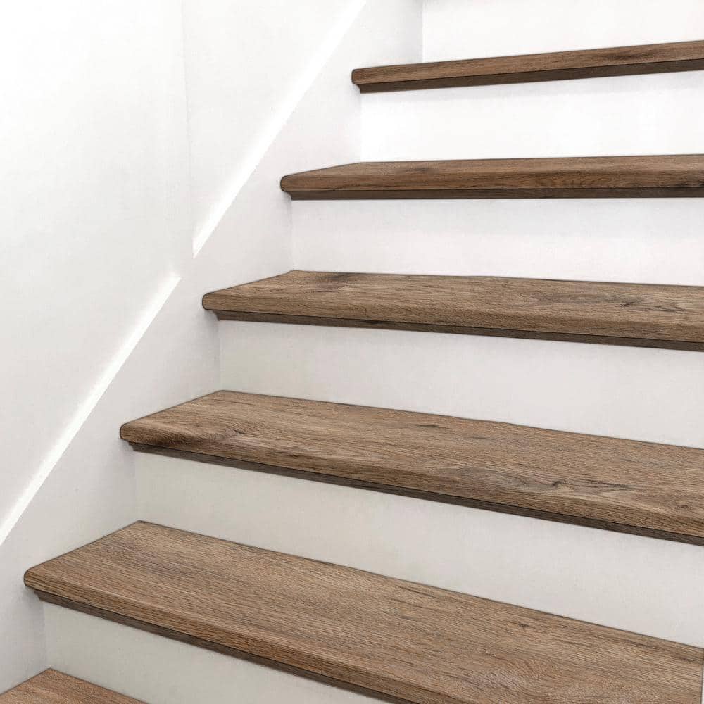MSI Forrest Brown 2/3 in. T x 12 in. W x 47.2 in. L Luxury Vinyl Stair Tread (2 Pieces/Case)