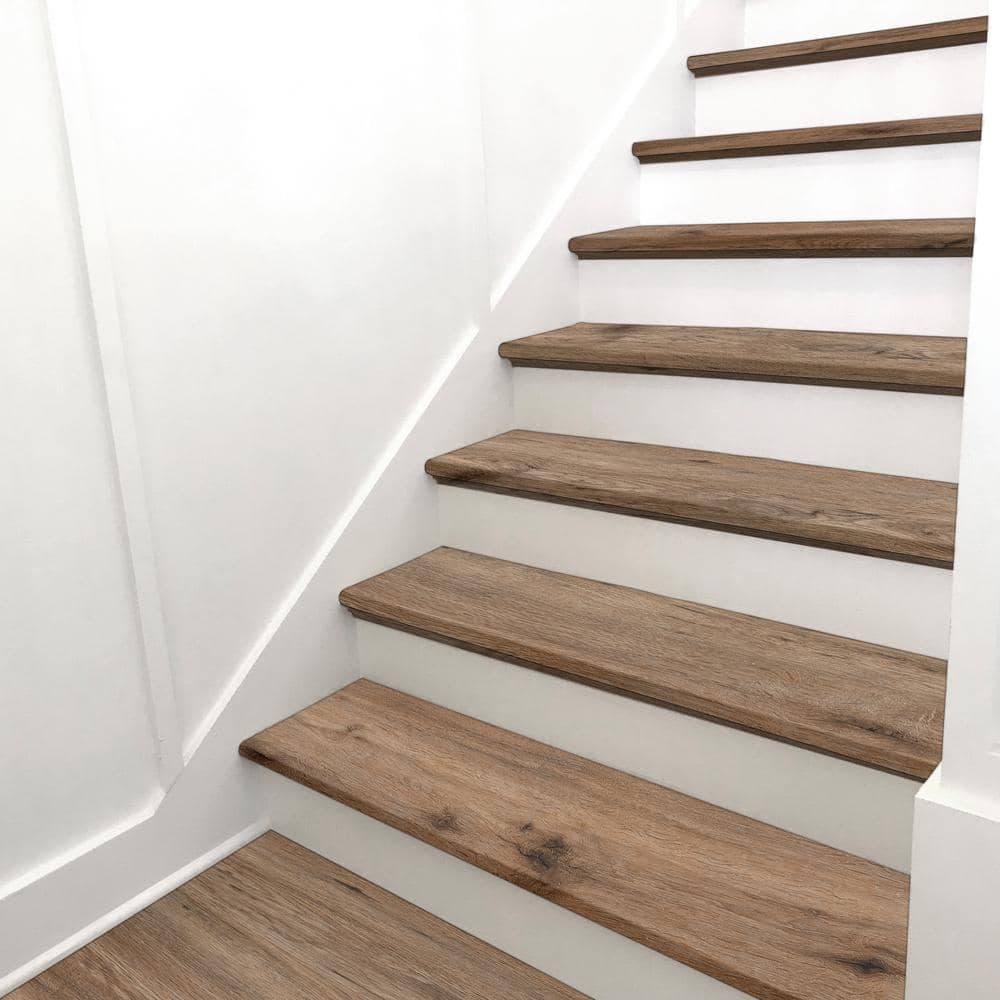 MSI Forrest Brown 2/3 in. T x 12 in. W x 47.2 in. L Luxury Vinyl Stair Tread (2 Pieces/Case)