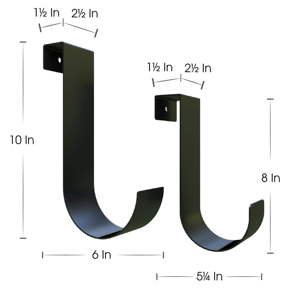 FORGERIGHT 3/4 in.to 1-1/8 in. Aluminum Fence Hook Set, Black