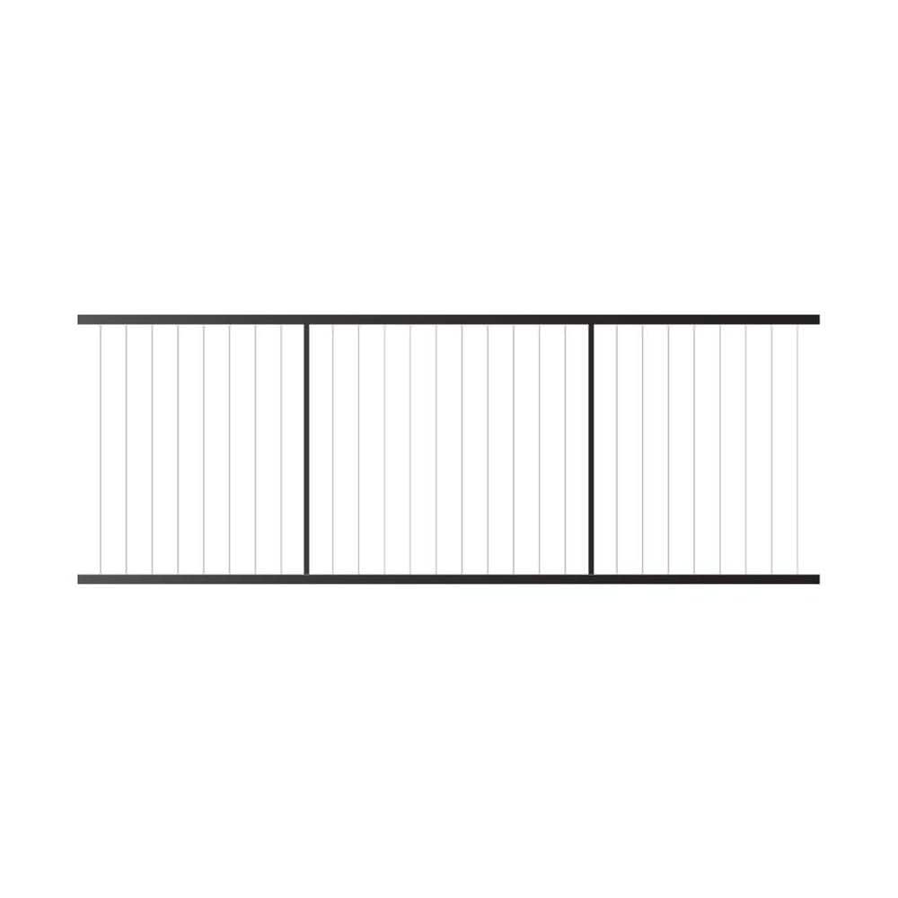 FORTRESS Fe26 Vertical Cable Rail 34 in. x 8 ft. Black Sand Railin.g Level Panel