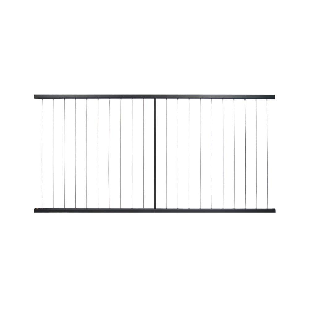 FORTRESS Fe26 Vertical Cable Rail 40 in. x 6 ft. Black Sand Steel Railing Level Panel