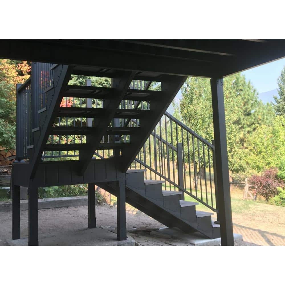 FORTRESS Evolution Steel Black Deck Stair Framing 48 in. Stair Tray