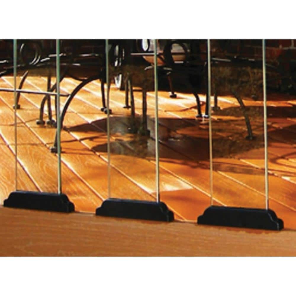 FORTRESS Al13 Home Pure View 6 ft. W x 1.3 in. H Black Sand Rail for Glass Panel (Pair)