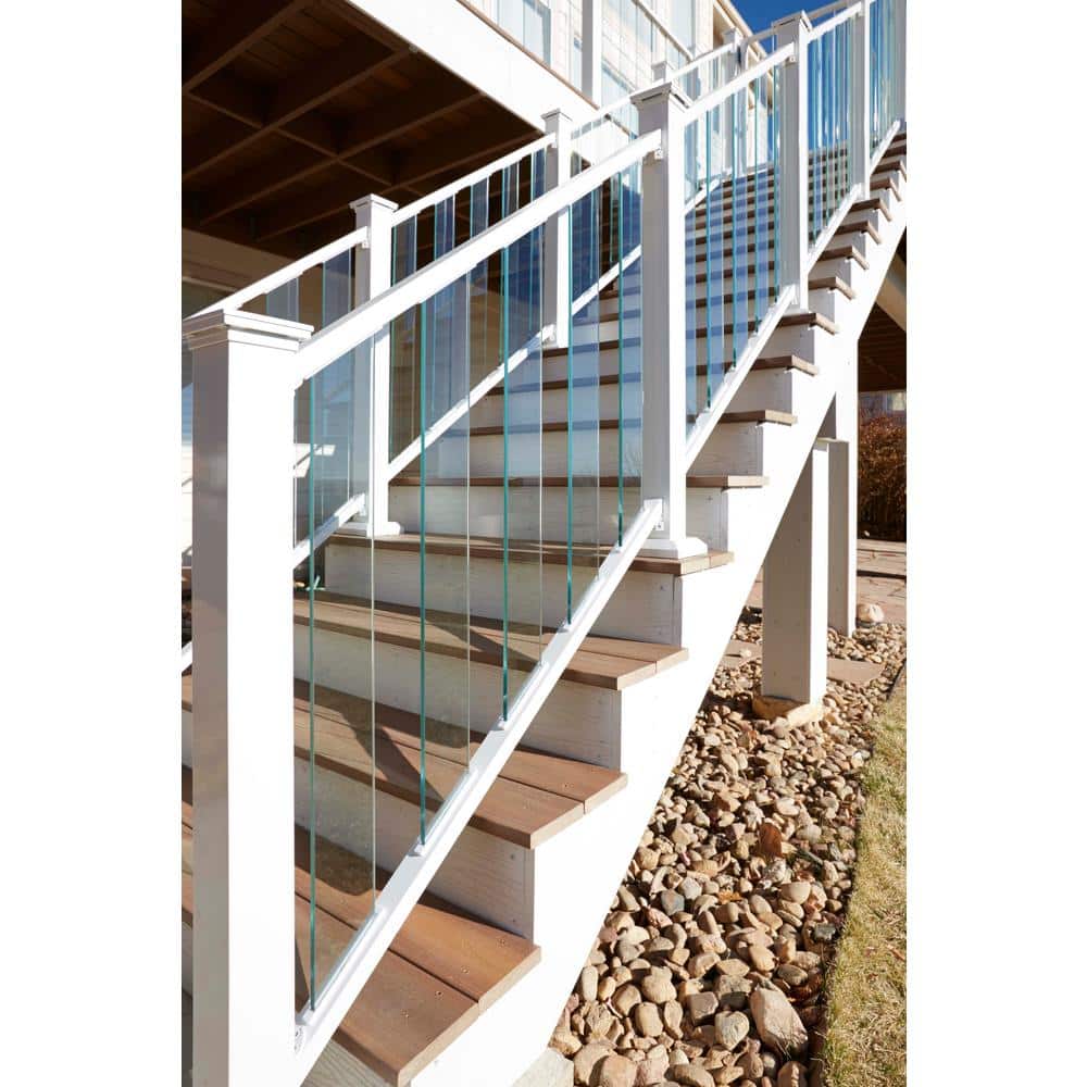FORTRESS Al13 Home Pure View 6 ft. W x 1.3 in. H Black Sand Rail for Glass Panel (Pair)