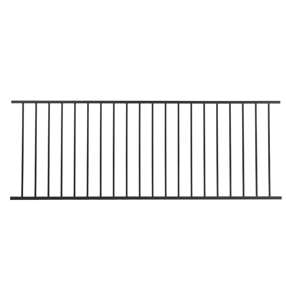 FORTRESS Fe26 34 in. H x 8 ft. W Black Steel Railing Level Panel
