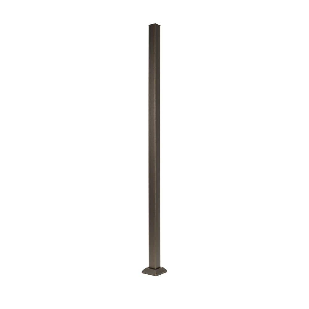 FORTRESS Fe26 2 in. x 55.5 in. Bronze Steel Railing Post for Stairs