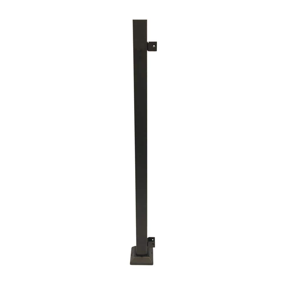 FORTRESS Fe26 2 in. x 2 in. x 45-1/2 in. Bronze Steel Railing End Post