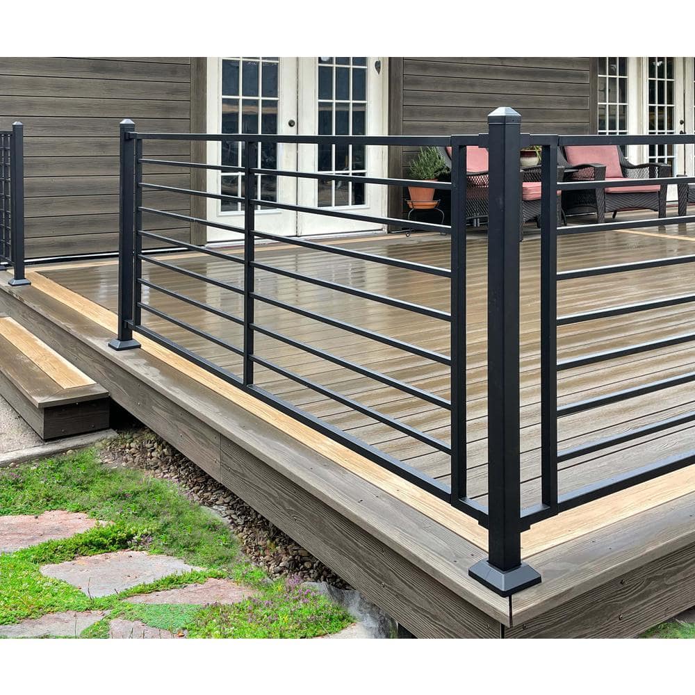 FORTRESS Fe26 2 in. x 2 in. x 39-1/2 in. Bronze Steel Railing Corner Post with Brackets