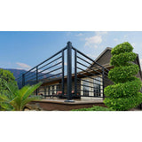 FORTRESS Fe26 2 in. x 2 in. x 39-1/2 in. Bronze Steel Railing Corner Post with Brackets