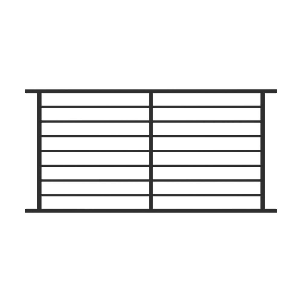 FORTRESS Fe26 Axis 34 in. H x 6 ft. W Black Steel Railing Level Panel