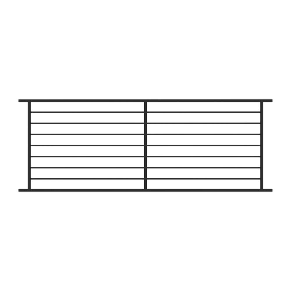 FORTRESS Fe26 Axis 34 in. H x 8 ft. W Black Steel Railing Level Panel Rail