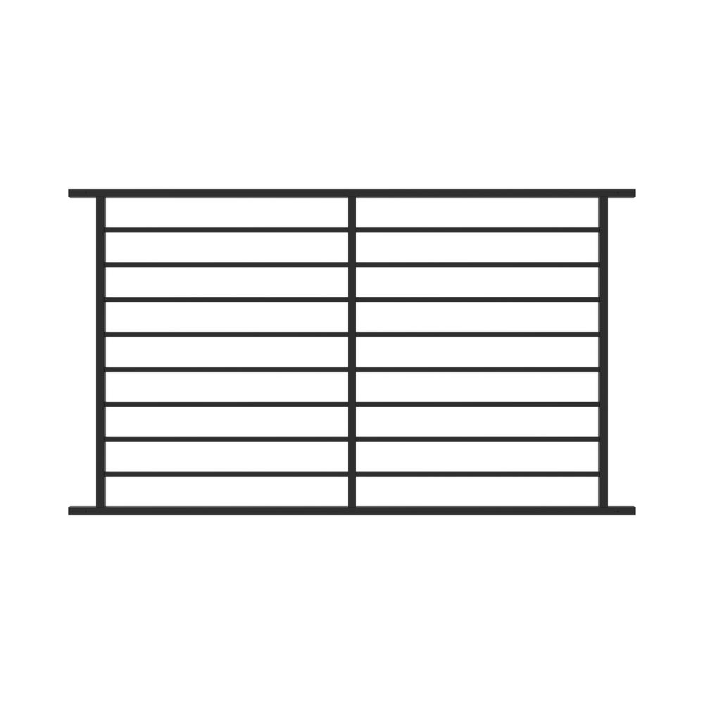 FORTRESS Fe26 Axis 40 in. H x 6 ft. W Black Steel Railing Level Panel Rail Kit