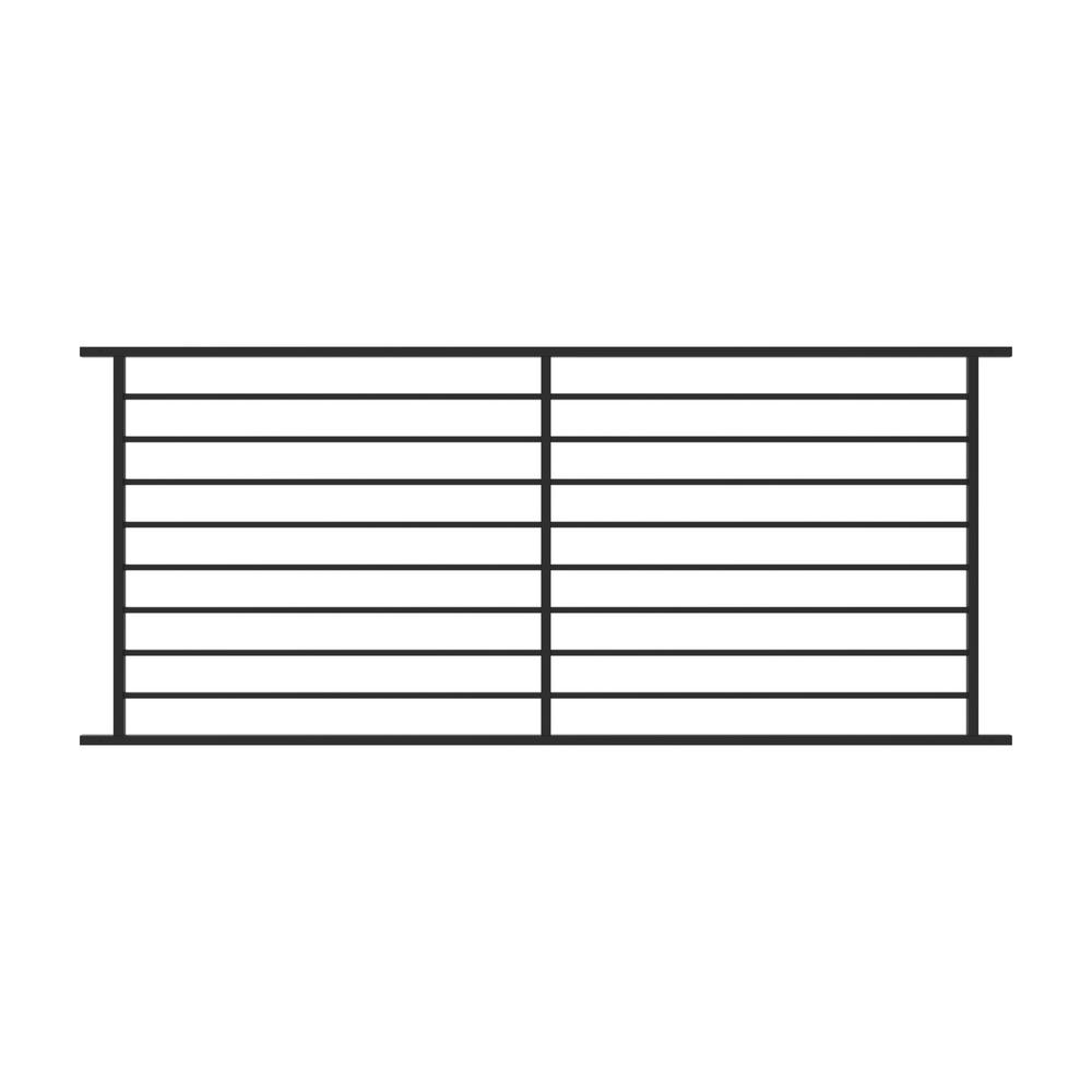 FORTRESS Fe26 Axis 40 in. H x 8 ft. W Black Steel Railing Level Panel
