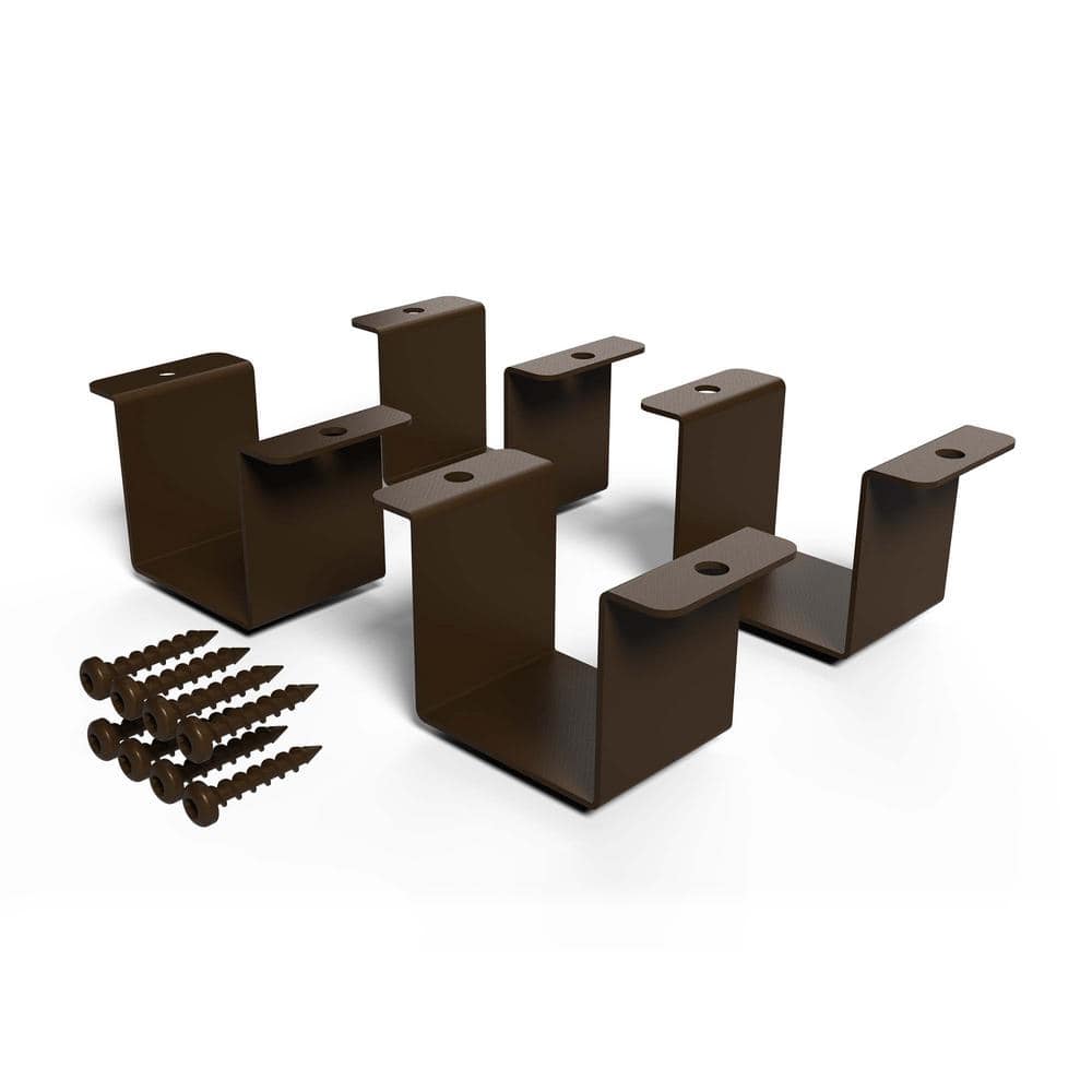 FORTRESS Inspire Railing Aluminum Brown Cap Rail Clips (Box of 4)