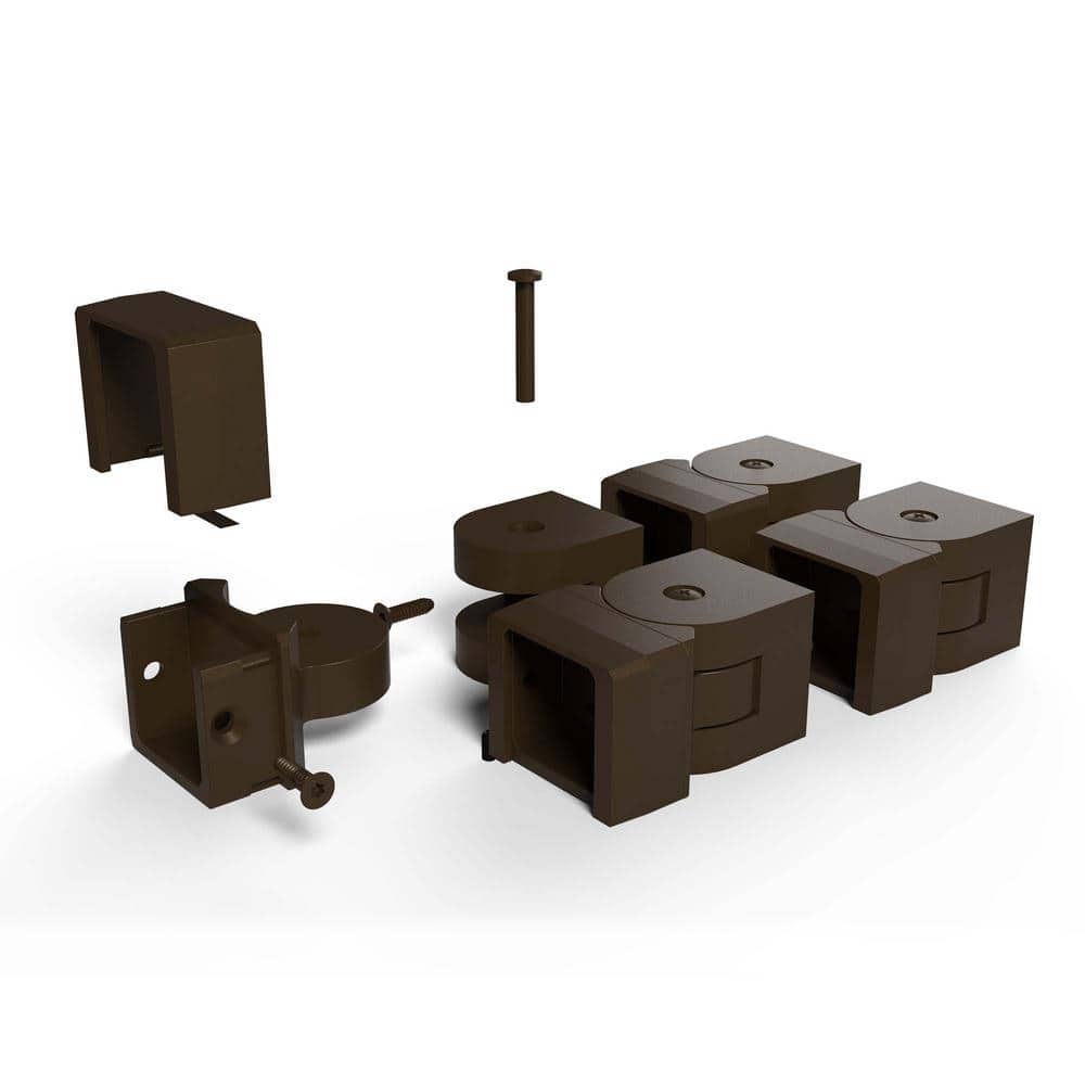 FORTRESS Inspire Railing Angle Aluminum Brown Brackets (Box of 4)