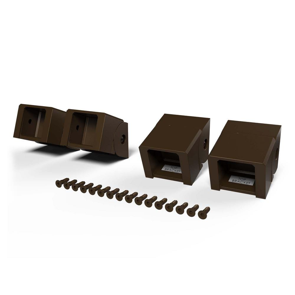 FORTRESS Inspire Railing Stair Aluminum Brown Brackets (Box of 4)