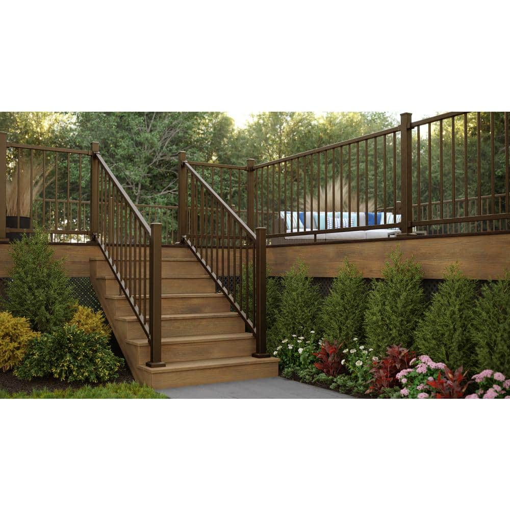 FORTRESS Inspire Railing Aluminum Brown Adjustable I-Support