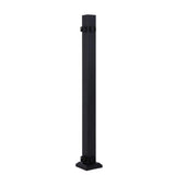 FORTRESS Al13 Home Rail 6.1 in. H x 6.1 in. W Black Sand Aluminum Corner Railing Post with Base Cover Stair Railing Kit