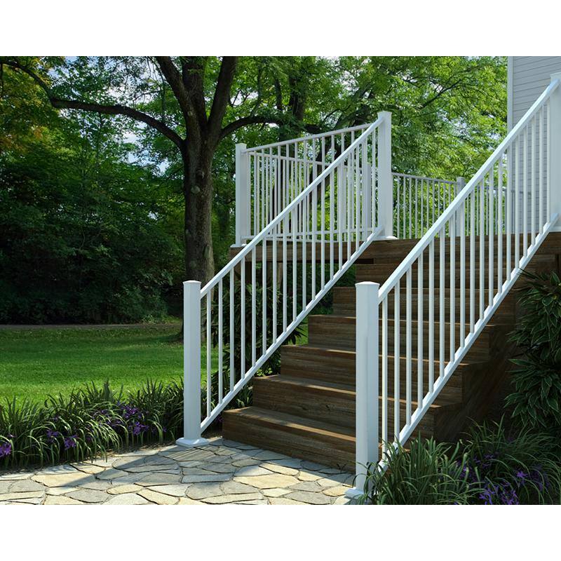 FORTRESS Al13 Home Rail 1.81 in. H x 2.6 in. W Matte White Aluminum Round Accent Top Rail Stair Railing Kit