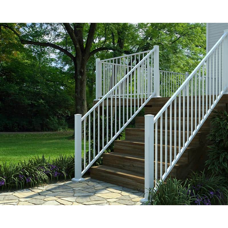 FORTRESS Al13 Home Rail 1.81 in. H x 2.6 in. W Matte White Aluminum Flat Accent Top Rail Stair Railing Kit