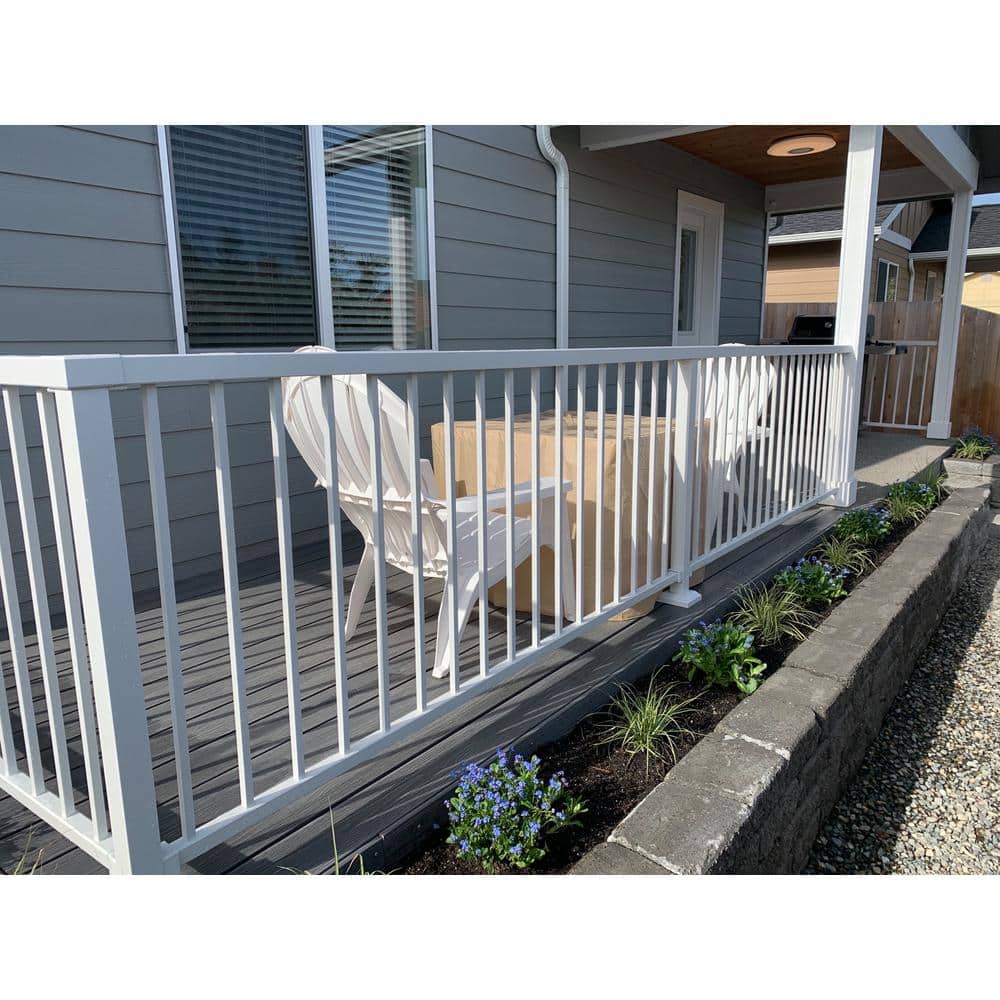 FORTRESS Al13 Home Rail 1 in. W x 1 in. H Matte White Low Profile Stair Bracket (Bag Of 4)