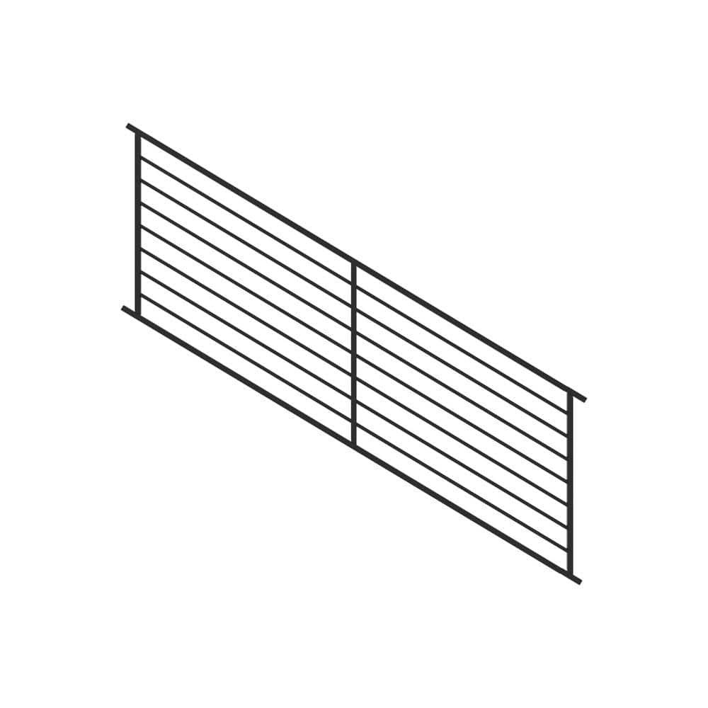 FORTRESS Fe26 Axis 34 in. H x 8 ft. W Black Steel Railing Stair Panel