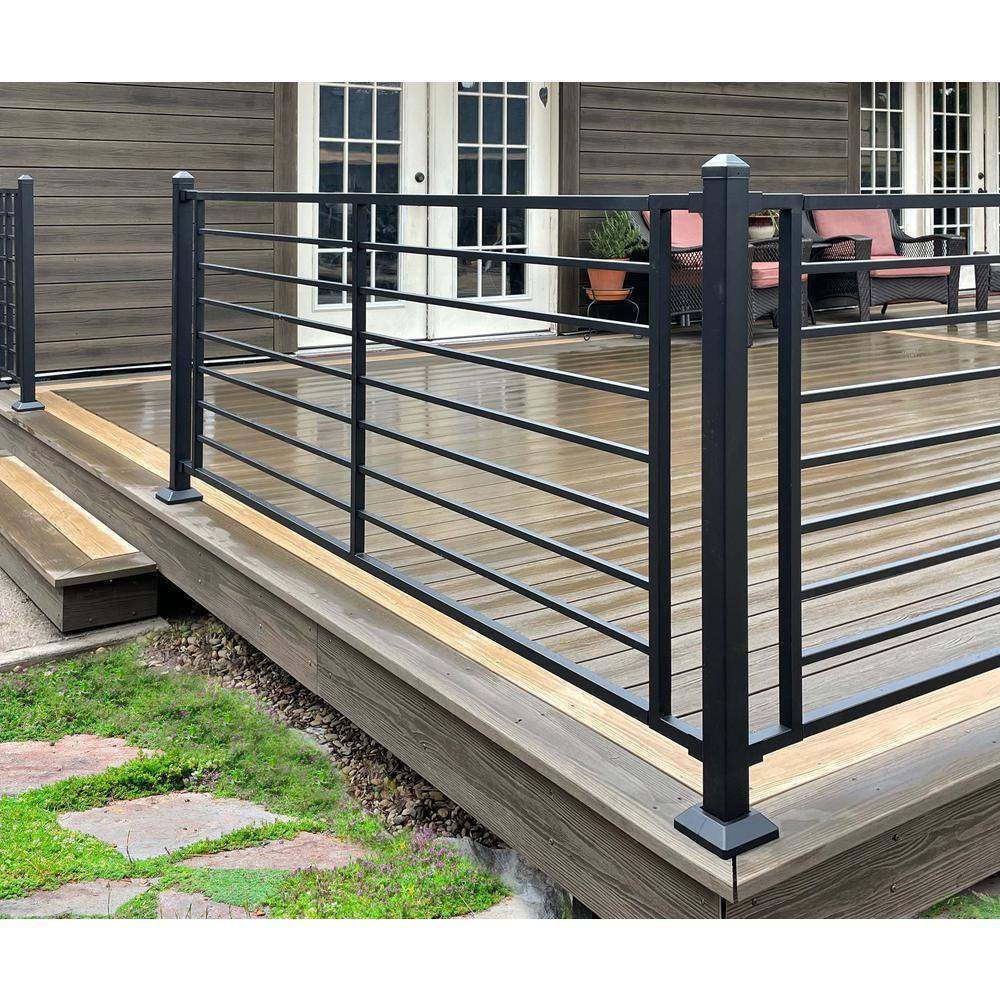 FORTRESS Fe26 Axis 40 in. H x 6 ft. W Black Steel Railing Stair Panel