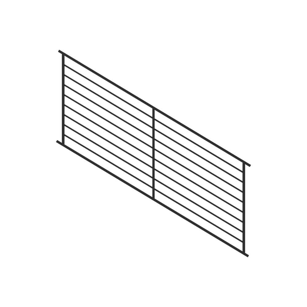 FORTRESS Fe26 Axis 40 in. H x 6 ft. W Black Steel Railing Stair Panel