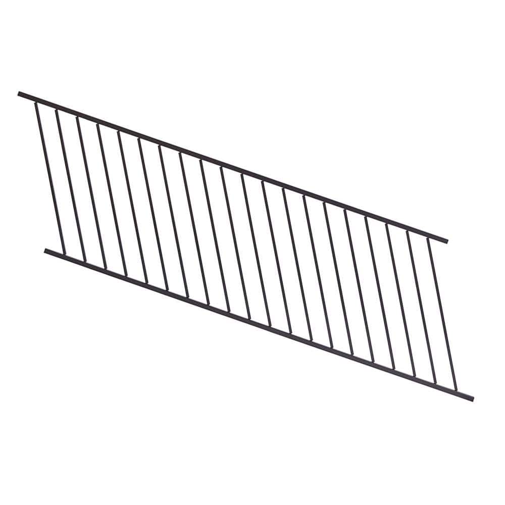 FORTRESS Fe26 34 in. H x 6 ft. W Black Steel Adjustable Railing Stair Panel
