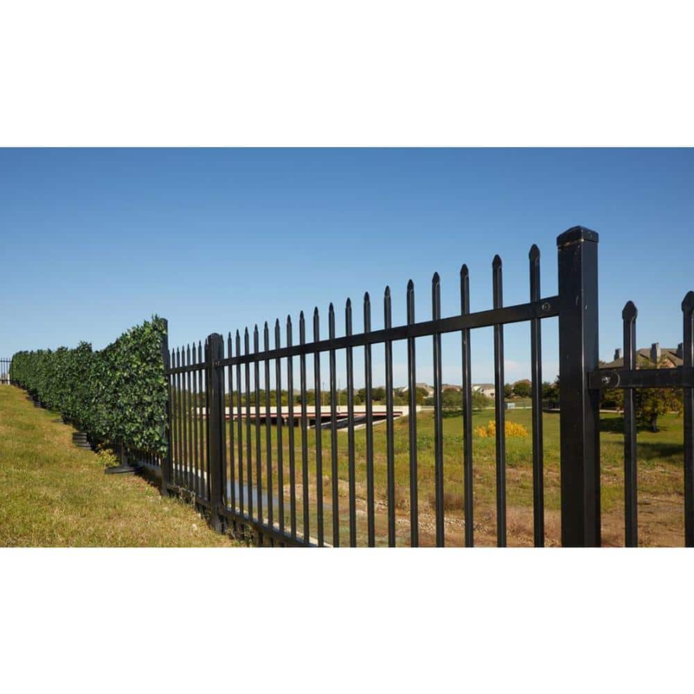 FORTRESS Versai Gloss Black Fence Post End Brackets (6-Pack)