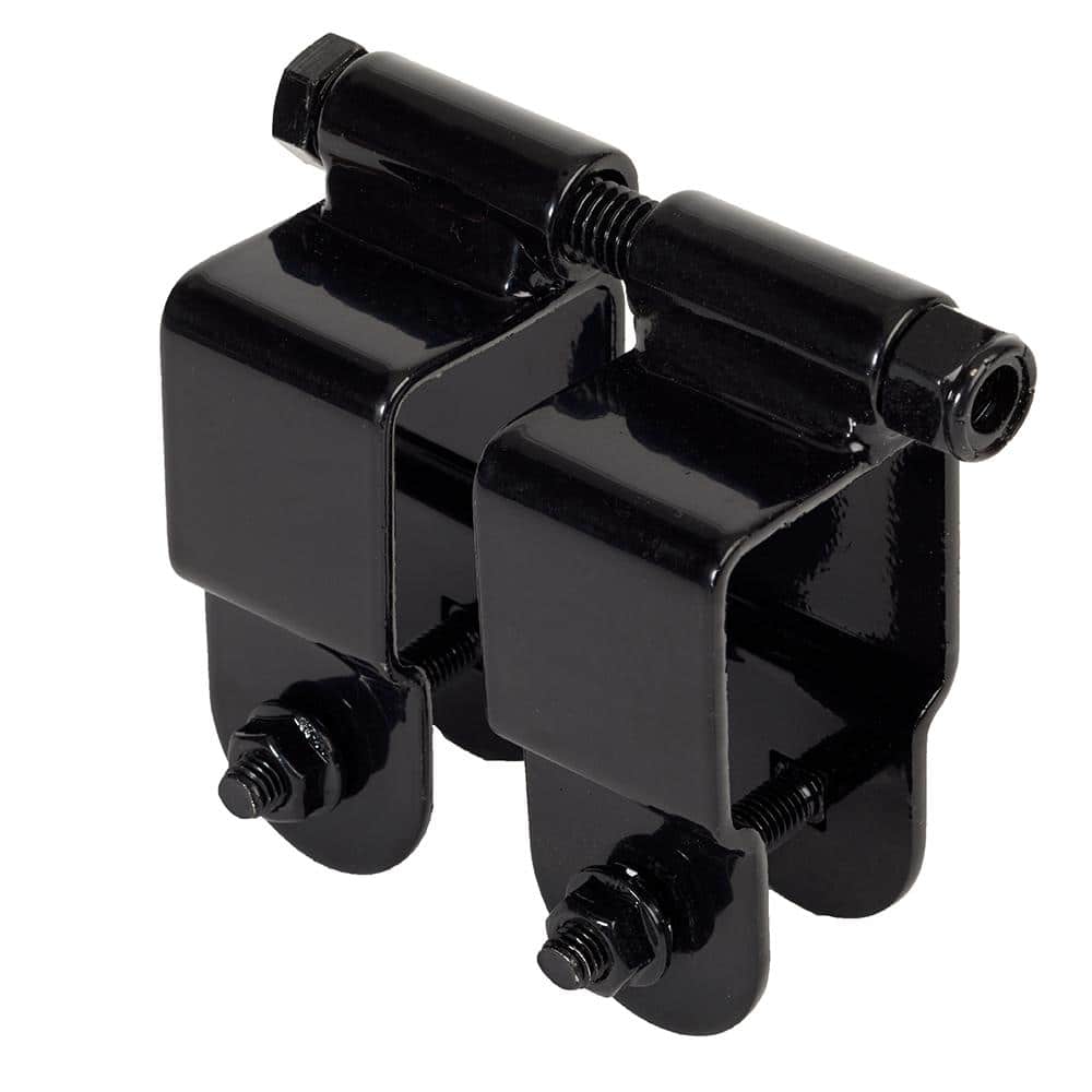 FORTRESS Versai 1.5 in. Black Steel Gate Fence Hinge Gate (2-Pack )