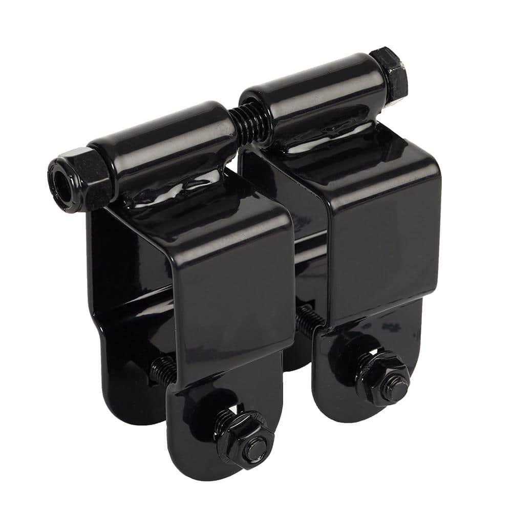 FORTRESS Versai 1.5 in. Black Steel Gate Fence Hinge Gate (2-Pack )