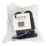 FORTRESS Versai 2 in. Black Steel Gate Hinge Fence Gate Post (2-Pack )