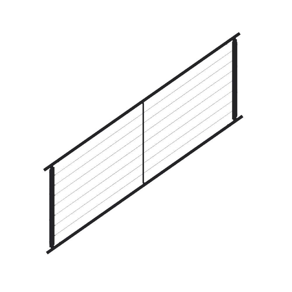Fortress Railing Products 40 in. x 8 ft. Fe26 Horizontal Cable Steel Rail Black Sand Railing Stair Panel