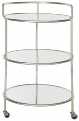 Safavieh Dulcinea 22-in x 35.4-in Silver Round Bar Cart