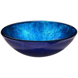ANZZI Arc Series Vessel Sink, Frosted Blue, 16.5 in. Round