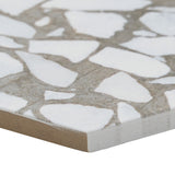 Lux Tile Terrazzo Hex Grigio Gray 9" Matte Porcelain Tile