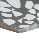 Lux Tile Terrazzo Hex Nero Black & White 9" Matte Porcelain Tile