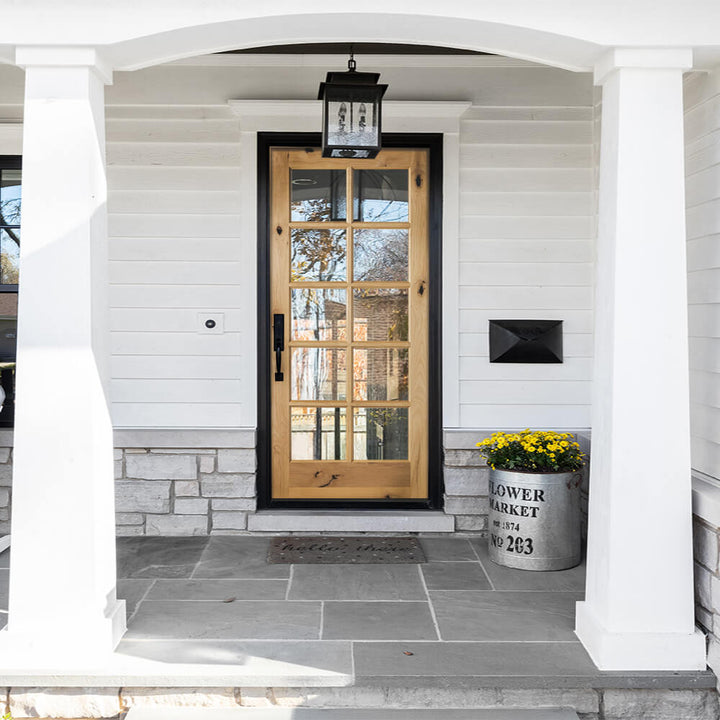 36 in. x 80 in. Classic French Alder 10-Lite Clear Low-E Left-Hand Inswing Unfinished Wood Exterior Prehung Front Door